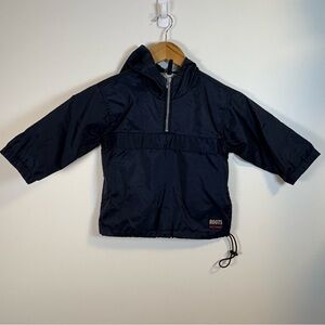 Roots Kids Unisex Blue Nylon Pullover Windbreaker Rain Nylon Jacket, Size 2